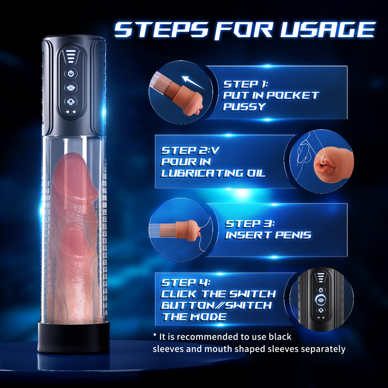 Waterproof Realistic Male Masturbator,Adult Sex Toys for Men,Sucking & Pumping Male Sex Toy, Premuim quiality Pocket Pussy Strok