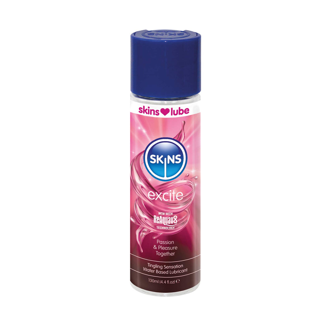 Skins Skins Excite Tingling Water Based Condom Compatible Lubricant with Reaquav8 Technology 44 Fl Oz 130ml