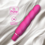 Blush Luxe Anastasia - 6 1/2 Inch 10 Vibrating Functions Spiral Platinum Silicone Aa Battery Powered Vibrator - Ribbed Stimulato