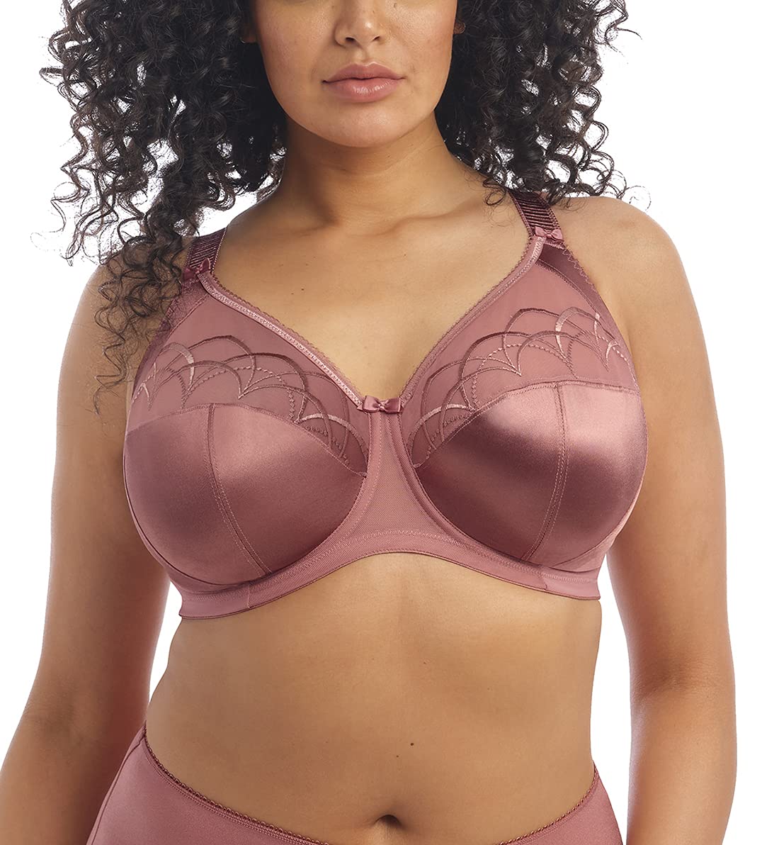 Elomi Cate Embroidered Full Cup Banded Underwire Bra (4030),38F,Rosewood