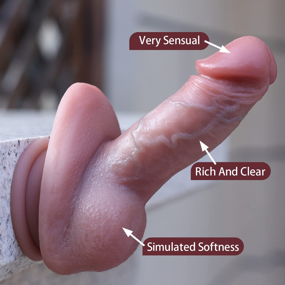 4.92 Inch Realistic Dildo, Realistic Suction Cup Anal Dildo for Men and Women Soft Dildos, Lifelike Liquid Silicone Adult Sex To