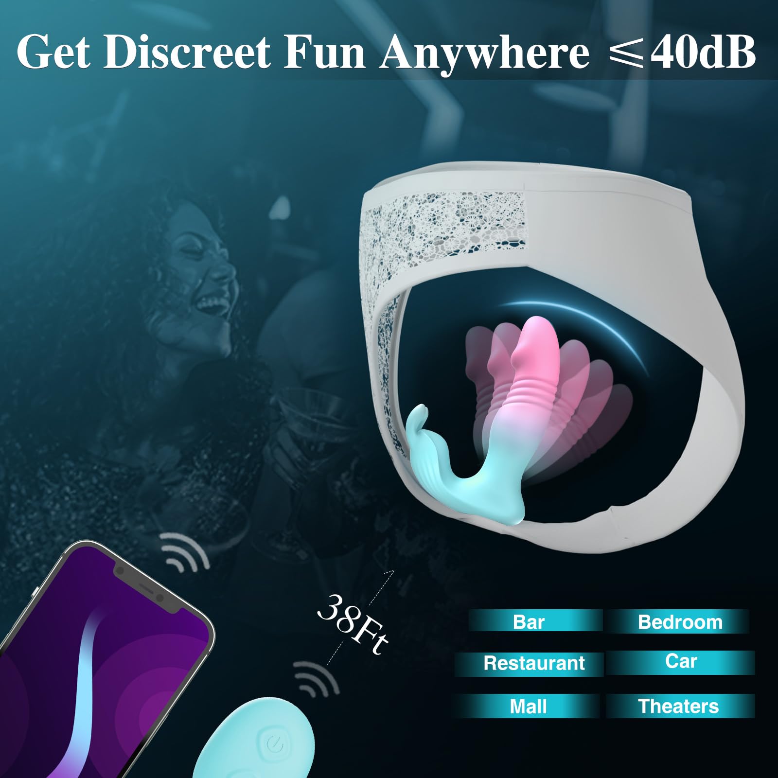 diafabsvg Wearable Vibrator for Womens Sex Toys - 3IN1 Double-Ended Dildos App Remote Vibrators with 9 Vibrating Bunny & 9 Thrus