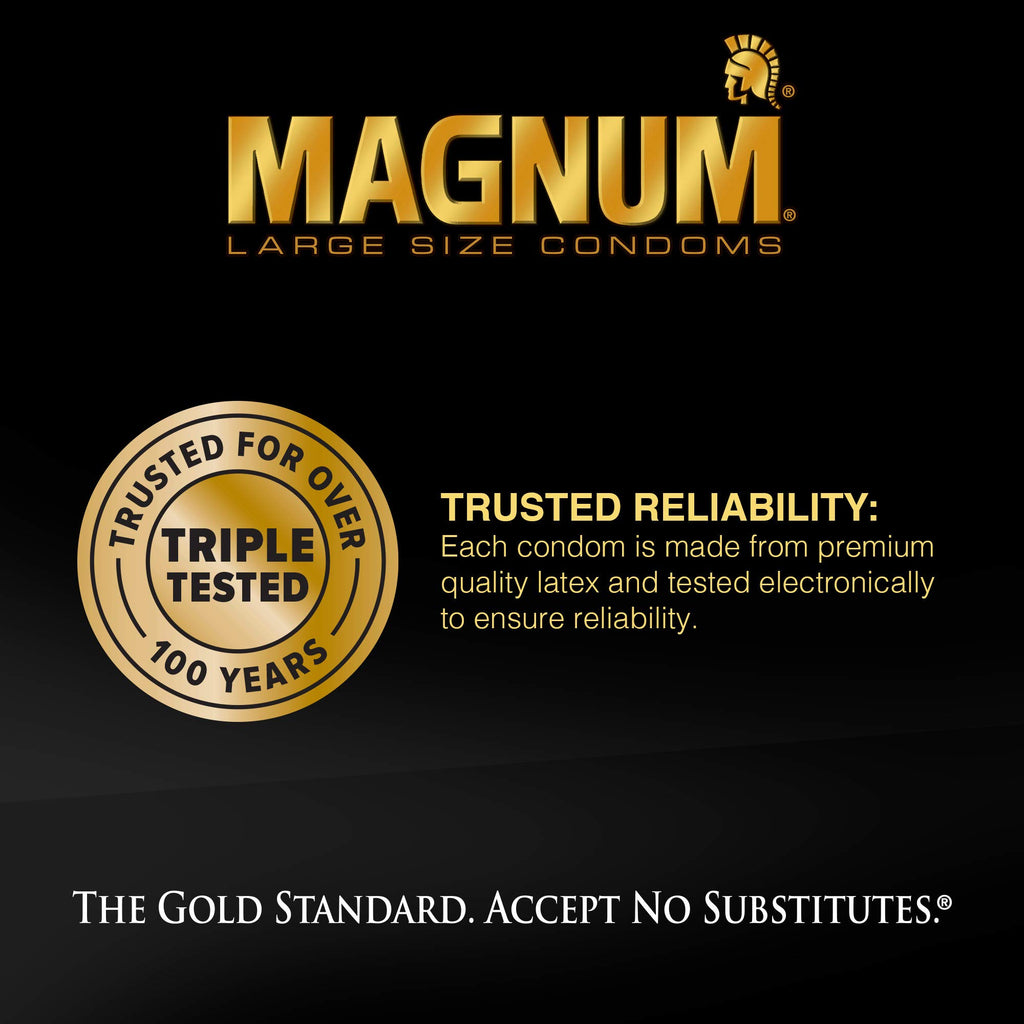 Trojan Magnum Ribbed Large Size Condoms 3 Count (Pack Of 6)