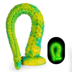 Long Tentacle Dildo Sex Toys: 22 '' Luminous Huge Monster Dildo with Suction Cup, Liquid Silicone Large Anal Plug with Octopus D