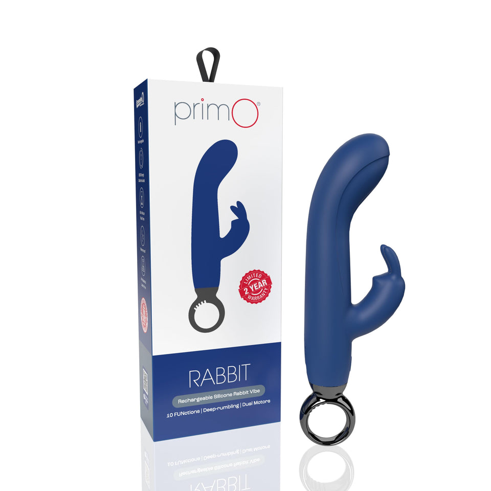 Screaming O Primo Rabbit - G Spot Rabbit Vibrator, Rechargeable Vibrating Dildo for Women, G Spot Vibrator Sex Toy - Clitoris G-