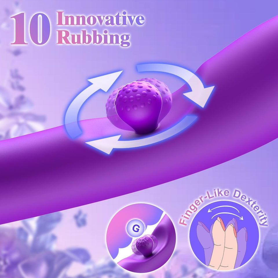 G Spot Vibrator Sex Toys-3 in 1 Adult Sex Toys 360? Rotation Vibrators with 10 Rubbing & 7 Vibrating & 7 Massaging, Waterproof C