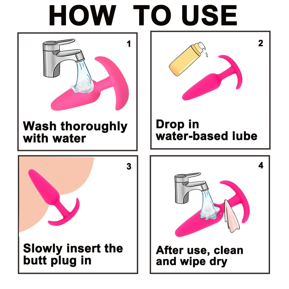 Anal Butt Plug for Comfortable Long-Term Wear 3Pcs Silicone Sex Toys with Flared Base Anal Butt Trainer Kit for Beginners Advanc
