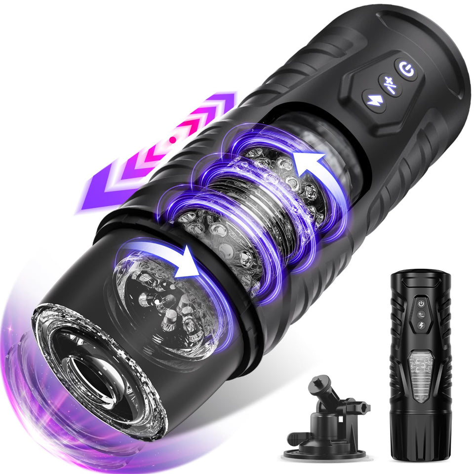 Automatic Male Masturbator Sex Toys for Men - Adult Toy Male Sex Toys with 7 Thrusting & 7 Rotating Modes,Hands Free Pocket Puss