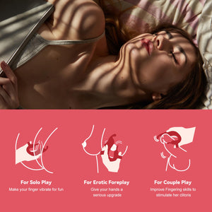 Finger Vibrator for Couples - Clit and G-Spot Stim Massaging Female Sex Toy - 10 Patterns - Whisper Quiet & Waterproof - Recharg