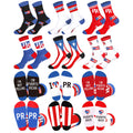 Mepase 6 Pairs Puerto Rico Themed Crew Socks for Women Men American City Puerto Rico Theme Souvenirs Socks Lover Traveler City S