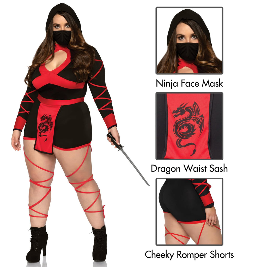 3 Pc Dragon Ninja, Includes Ho - 3X-4X / Black/Red