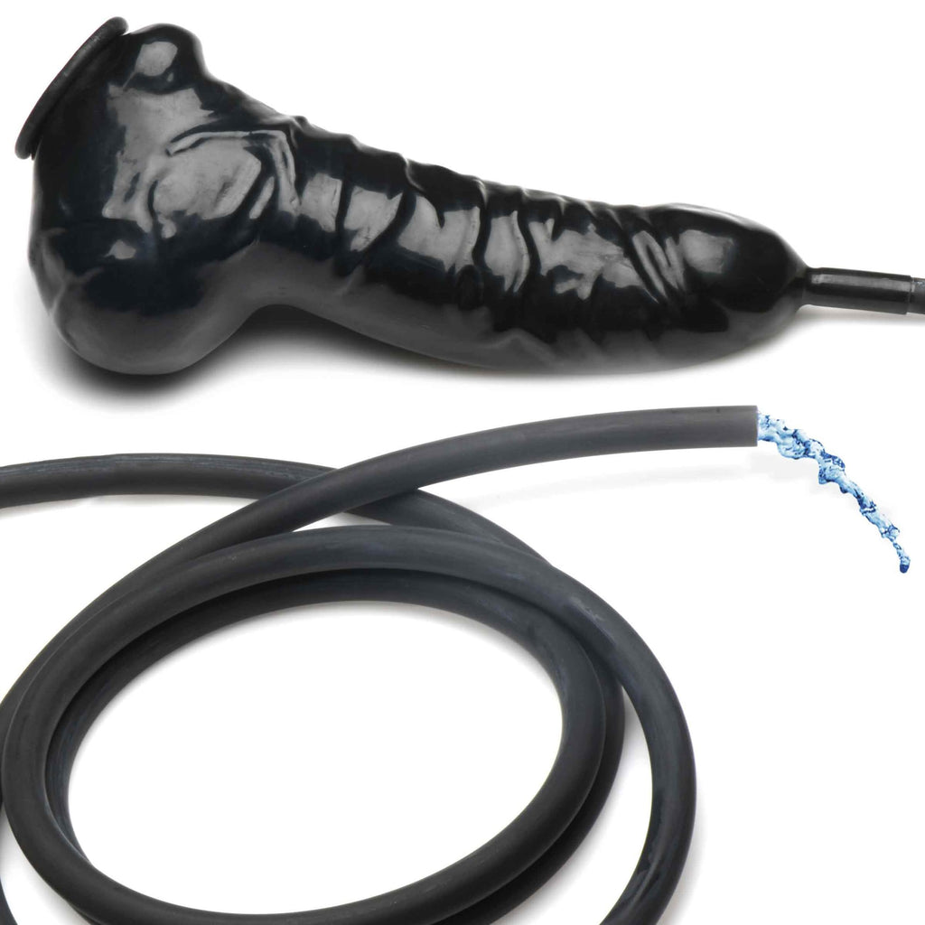 Guzzler Realistic Penis Sheath With Tube - Black