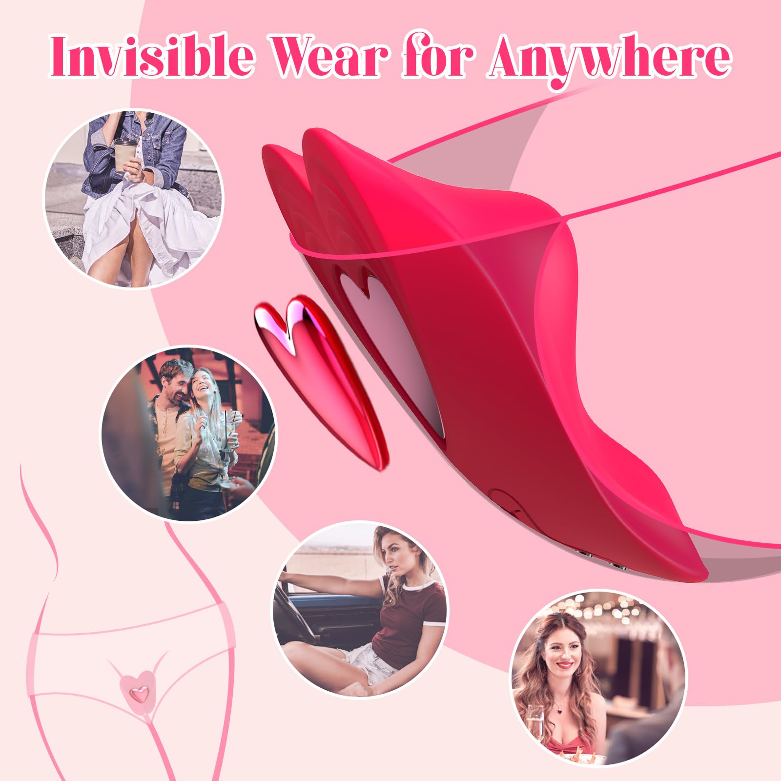Remote Control Vibrator Couples Sex Toys, App Cellphone Wearable Couple Vibrator with Remote, Vibrating Panties with 10 Vibratio