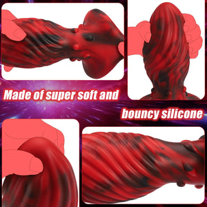 Super Big Anal Plug Liquid Silicone Butt Plug with Suction Cup Base for Advanced Player, Swirl Anal Toy Waterproof Butt Plug Kit