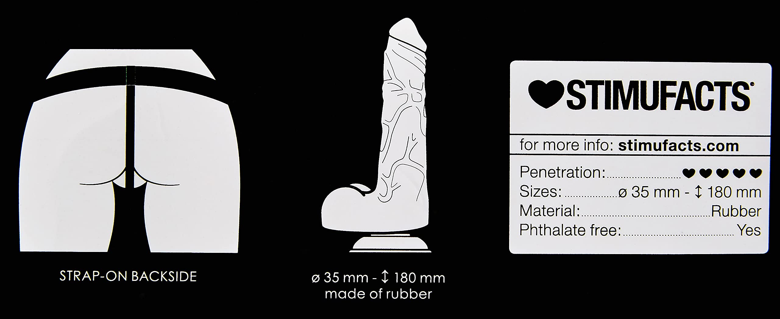 Ouch! Realistic - 7In- Strap-On - Black