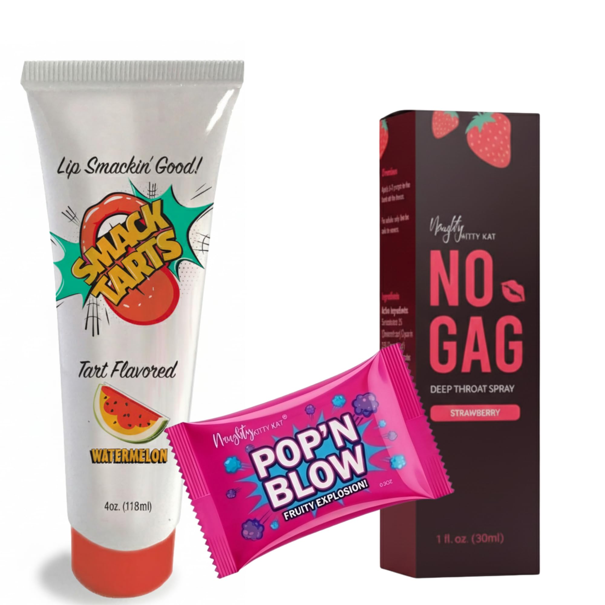 Smack Tarts Watermelon Lickable Oral Sex Gel 4oz No Gag Strawberry Deep Throat Spray
