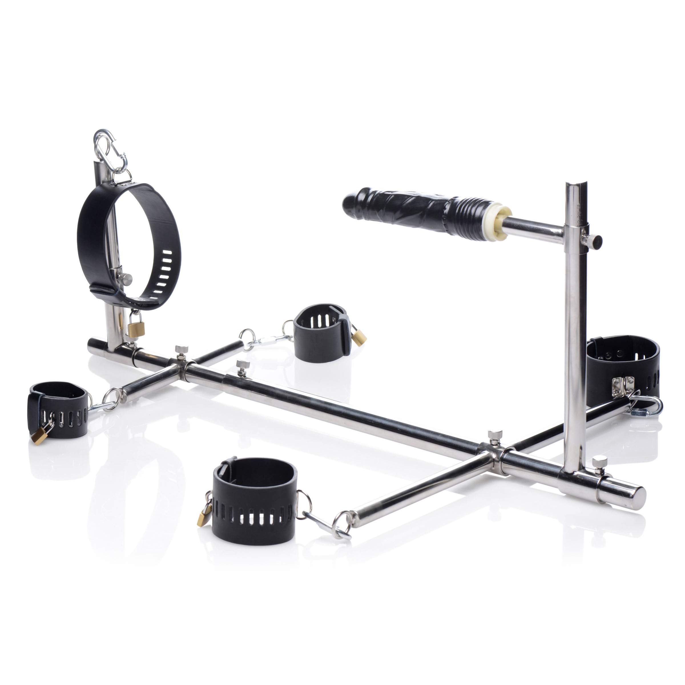 Master Series Stuck And Stuffed Stockade With Dildo, Grey (Ae970)