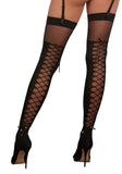 Dg Thigh High W/ Lace-Up Detail Blk Os