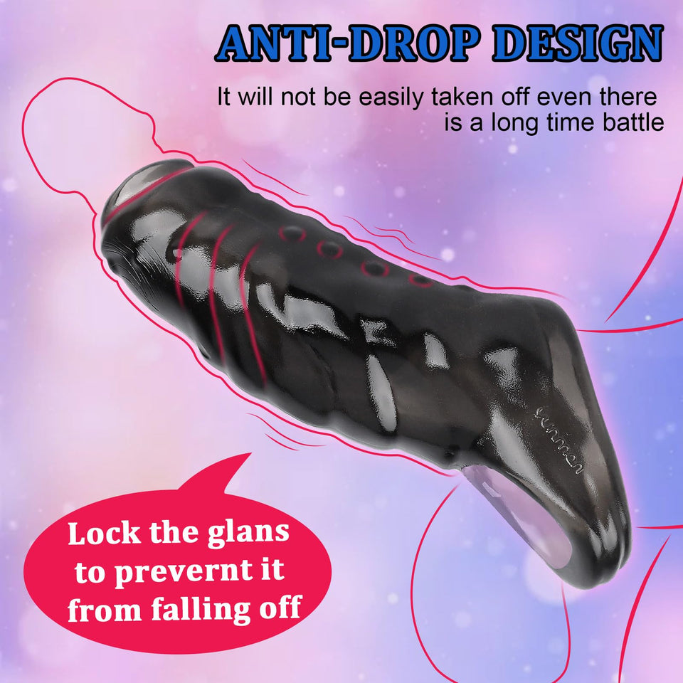 Penis Sleeve, Cock Sleeve Realistic Adult Male Sex Toys for Men Penis Extender,Ultra-Soft Silicone Penis Enlarger for Couples Se