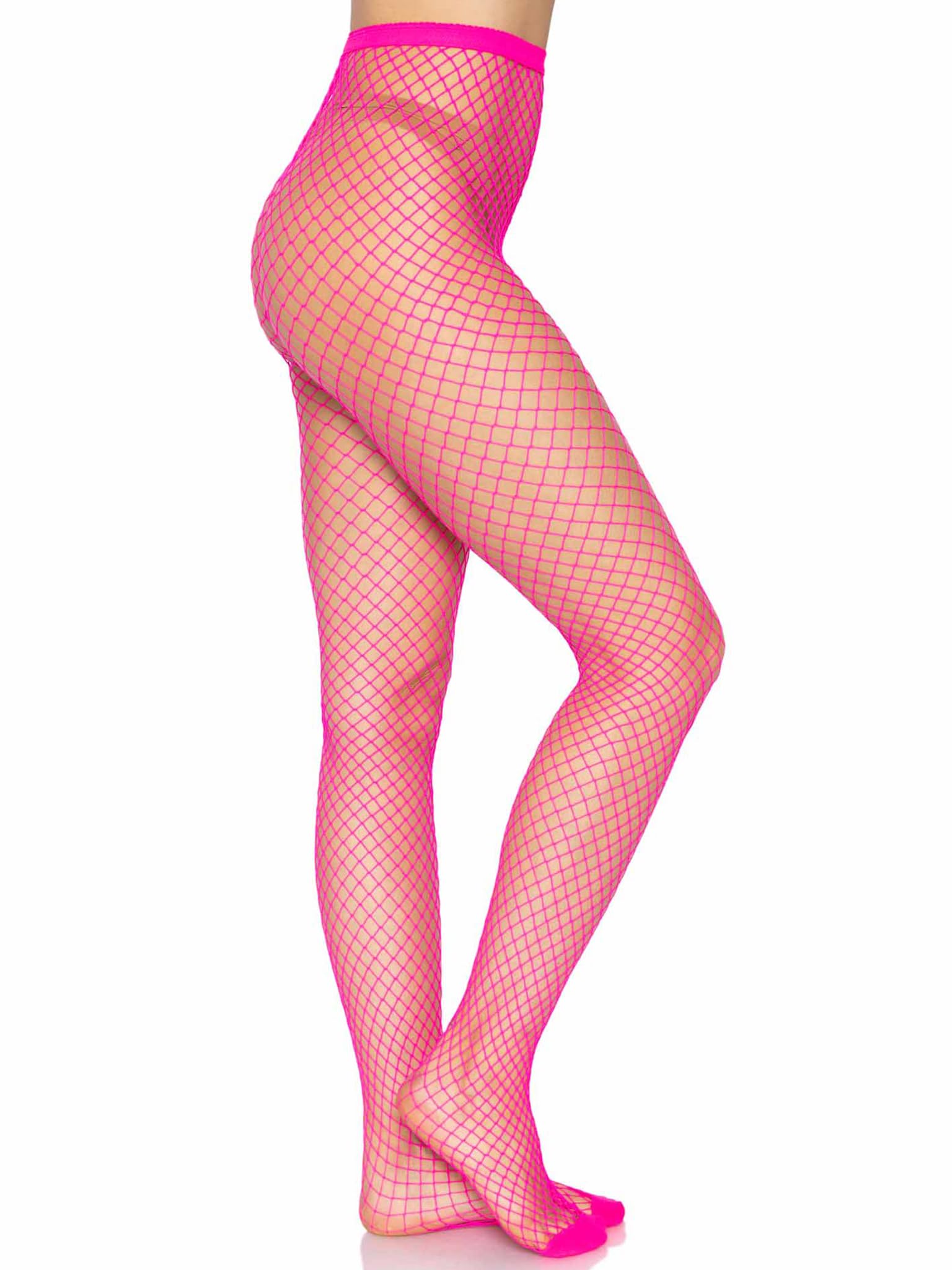 Leg Avenue Spandex Industrial Net tights, 1X-2X, NEON PINK