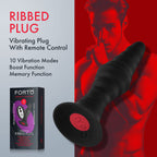 Forto Vibe Ribbed Plug W/Remote Sm Blk