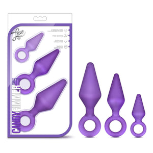 Blush Novelties Night Rimmer - Platinum Cured Puria Silicone Anal Plug Beginner Training Kit - 3 Sizes - Ultra Silk Smooth Butt 