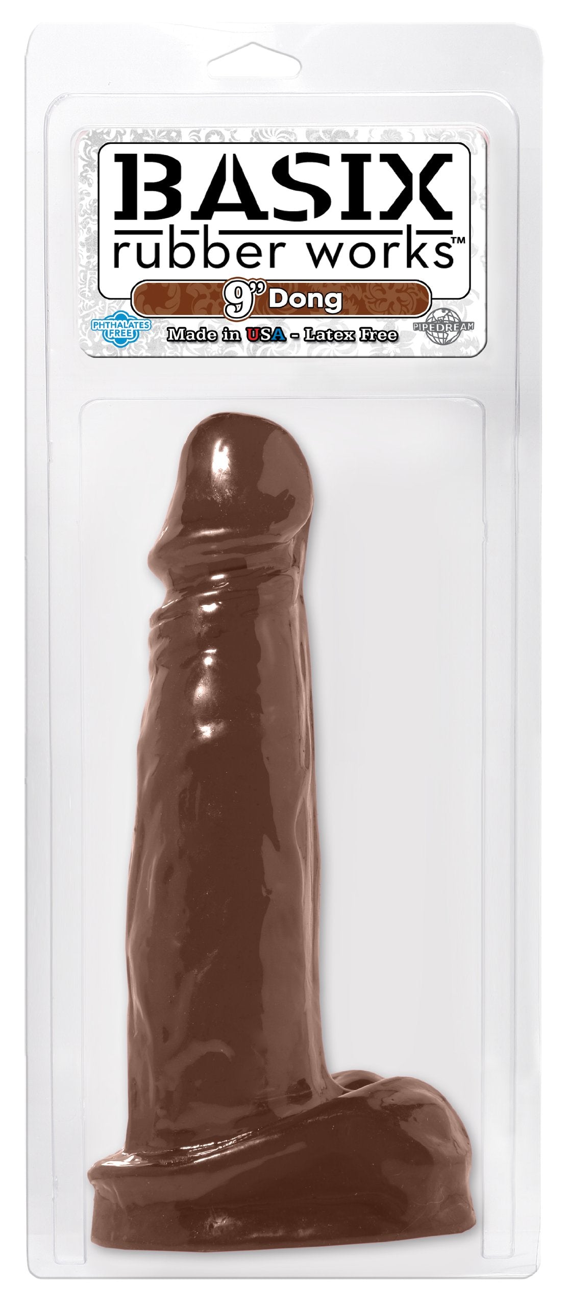 Basix Rubber Works 9-Inch Dong, Brown