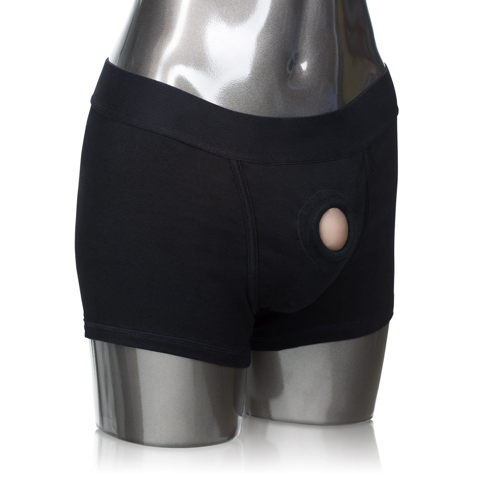 Calexotics Packer Gear Black Boxer Brief Harness - Adult Strap On Sex Toys For Couples,Multi,Medium/Large (Pack Of 1),Se-1576-10