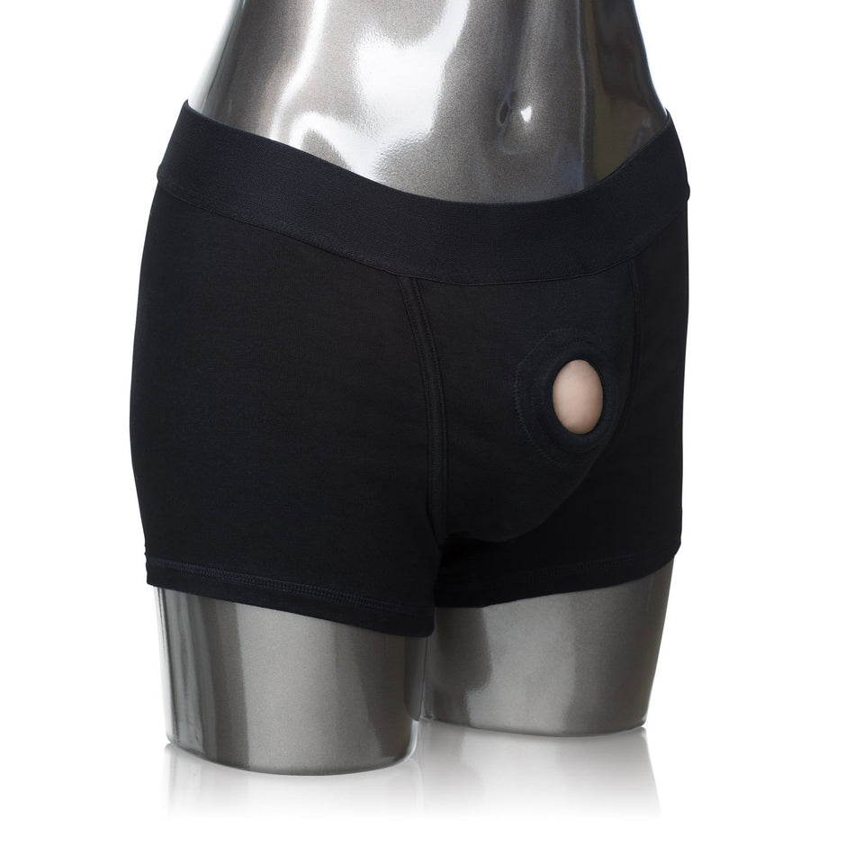 Calexotics Packer Gear Black Boxer Brief Harness - Adult Strap On Sex Toys For Couples,Multi,Medium/Large (Pack Of 1),Se-1576-10