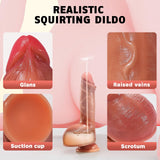 Realistic Squirting Dildo for Women - 8.3 ' ' Soft Silicone Ejaculating Dildos with Strong Suction Cup for Anal Play Douche, G-S