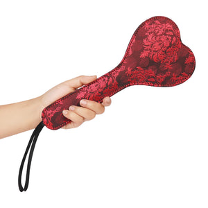 VENESUN Heart Spanking Paddle for Adult BDSM, 11.2inch Faux Leather and Lace Sex Paddles Bondage Spanking Set
