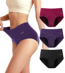 Saliryj Womens Period Underwear Heavy Flow, High Absorbency Cotton Panties LeakProof Postpartum Menstrual Briefs Women Teens