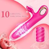 Thrusting Vibrator Sex Toy for Women - G Spot Vibrator Clitoral Stimulator Dual Rabbit Dildo Vibrator with 10 Powerful Vvibratio