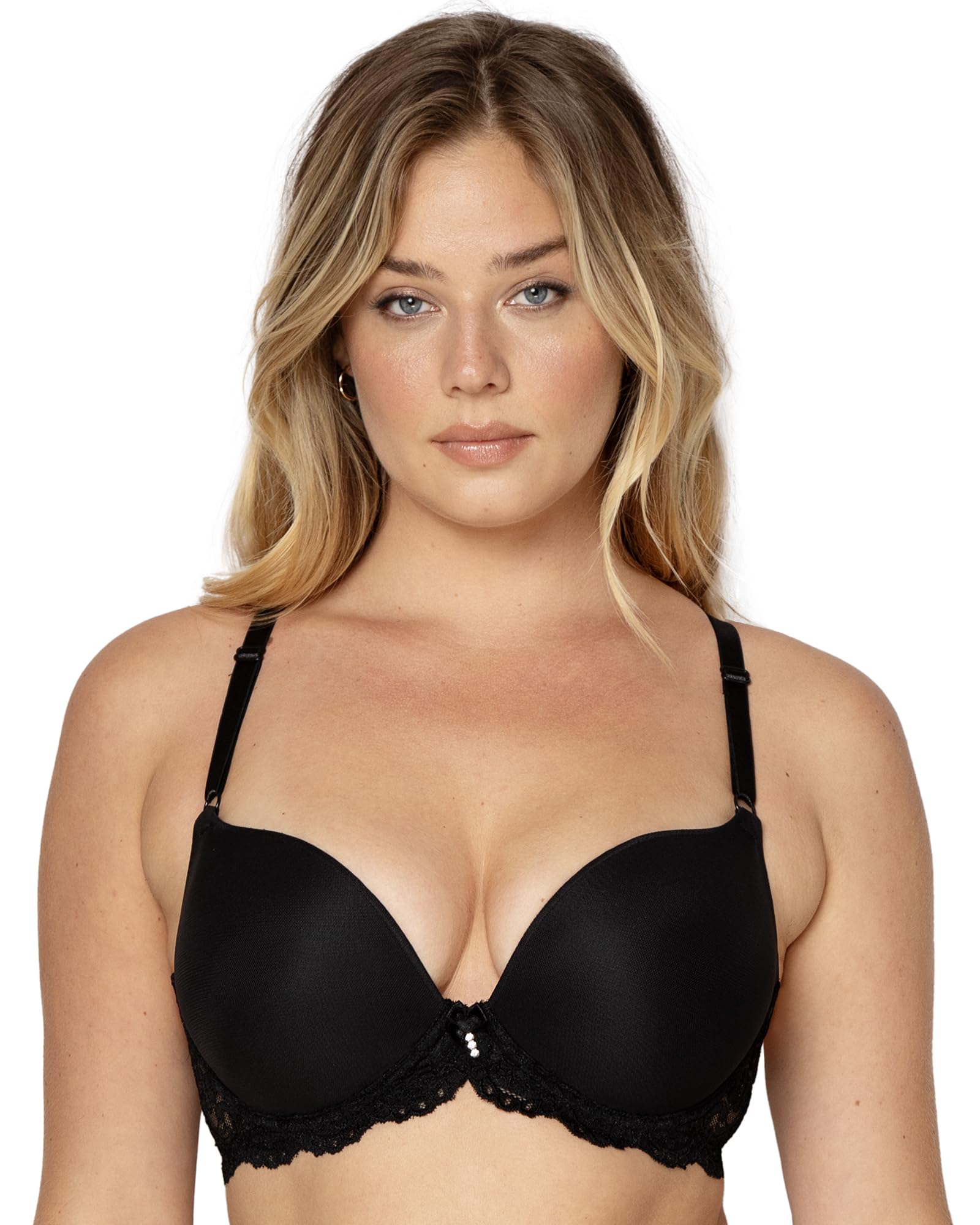 Smart & Sexy Womens Signature Lace Push-up Push Up Bra, Black Hue (Mesh), 34B US