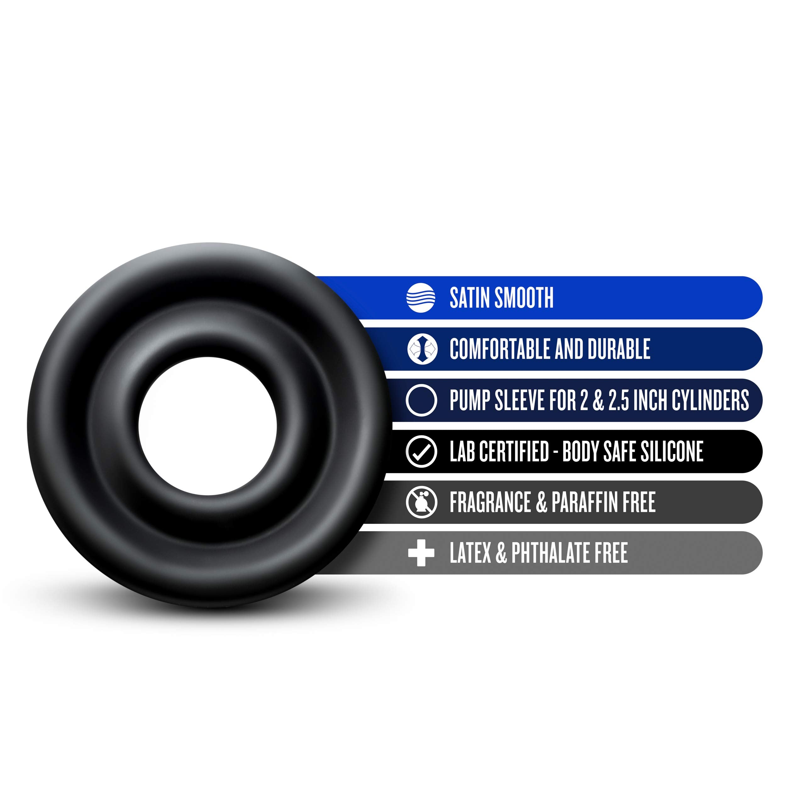 Blush Novelties, Performance Advanced Universal Silicone Pump Sleeve, Medium For 2'' To 2.5'' Cylinders, Comfortable & Durable,