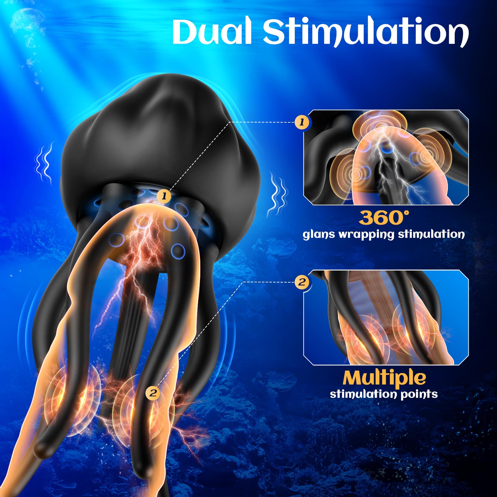 Male Sex Toys Penis Vibrator for Men - EINSEO Male Masturbator Stroker with 10 Vibrating Modes Wrapping Tentacle Male Vibrator f