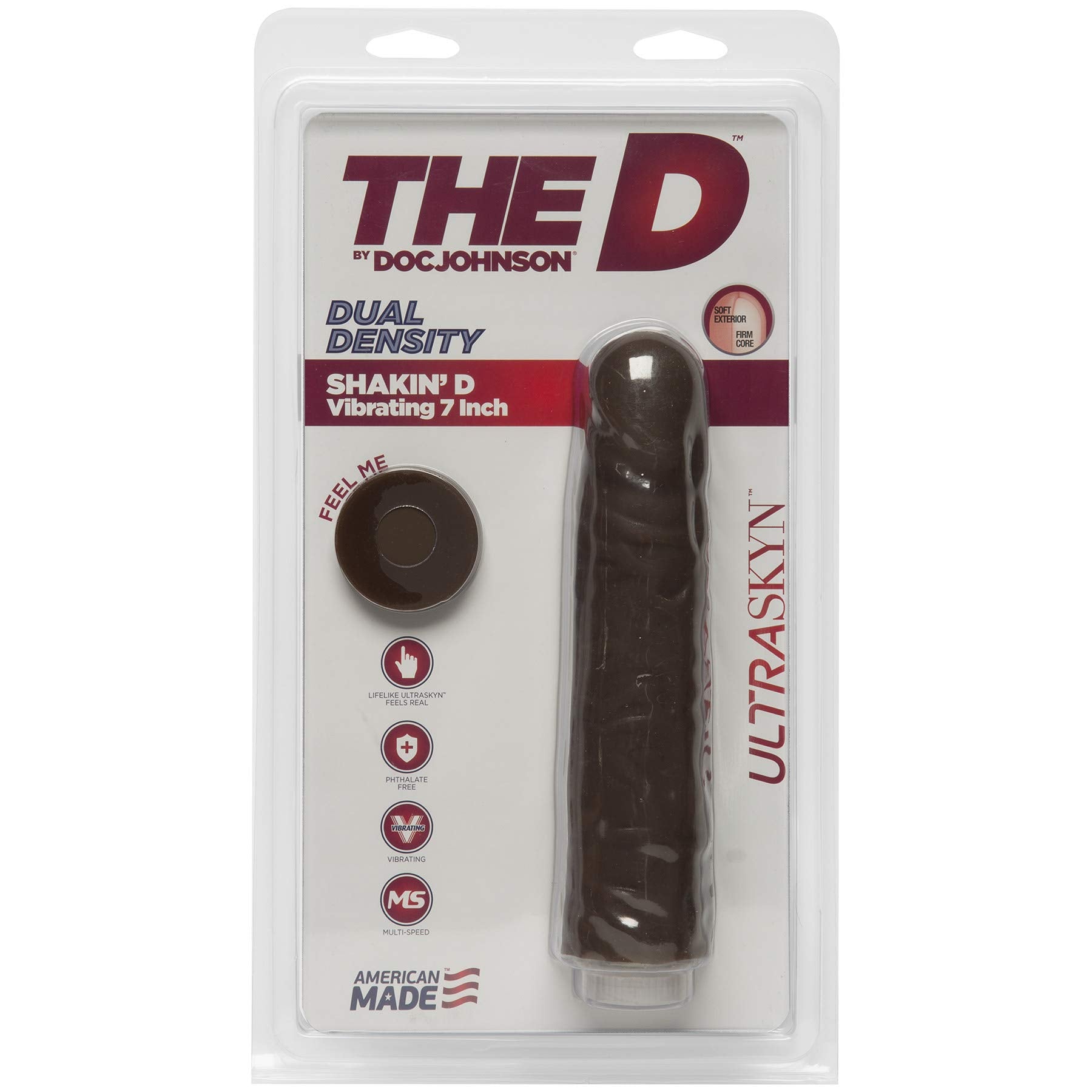 The D Shakin' D Vibrating 7 Ultraskyn Chocolate ''