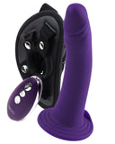 Vedo Diki Vibrating Dildo W/ Harness Deep Purple