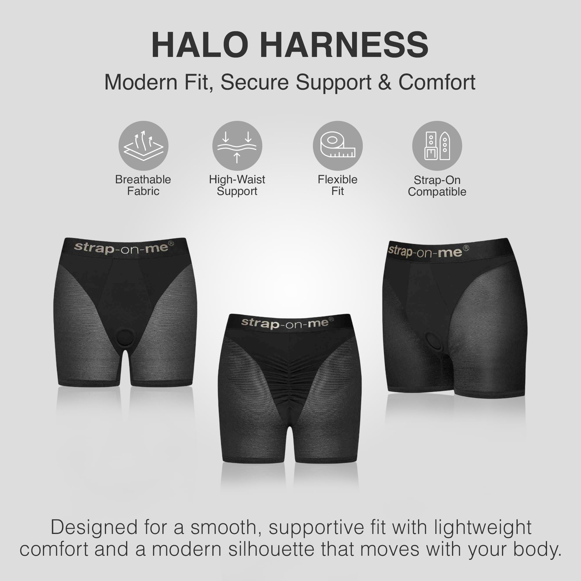 Strap-On-Me Harness Lingerie Halo Bk M