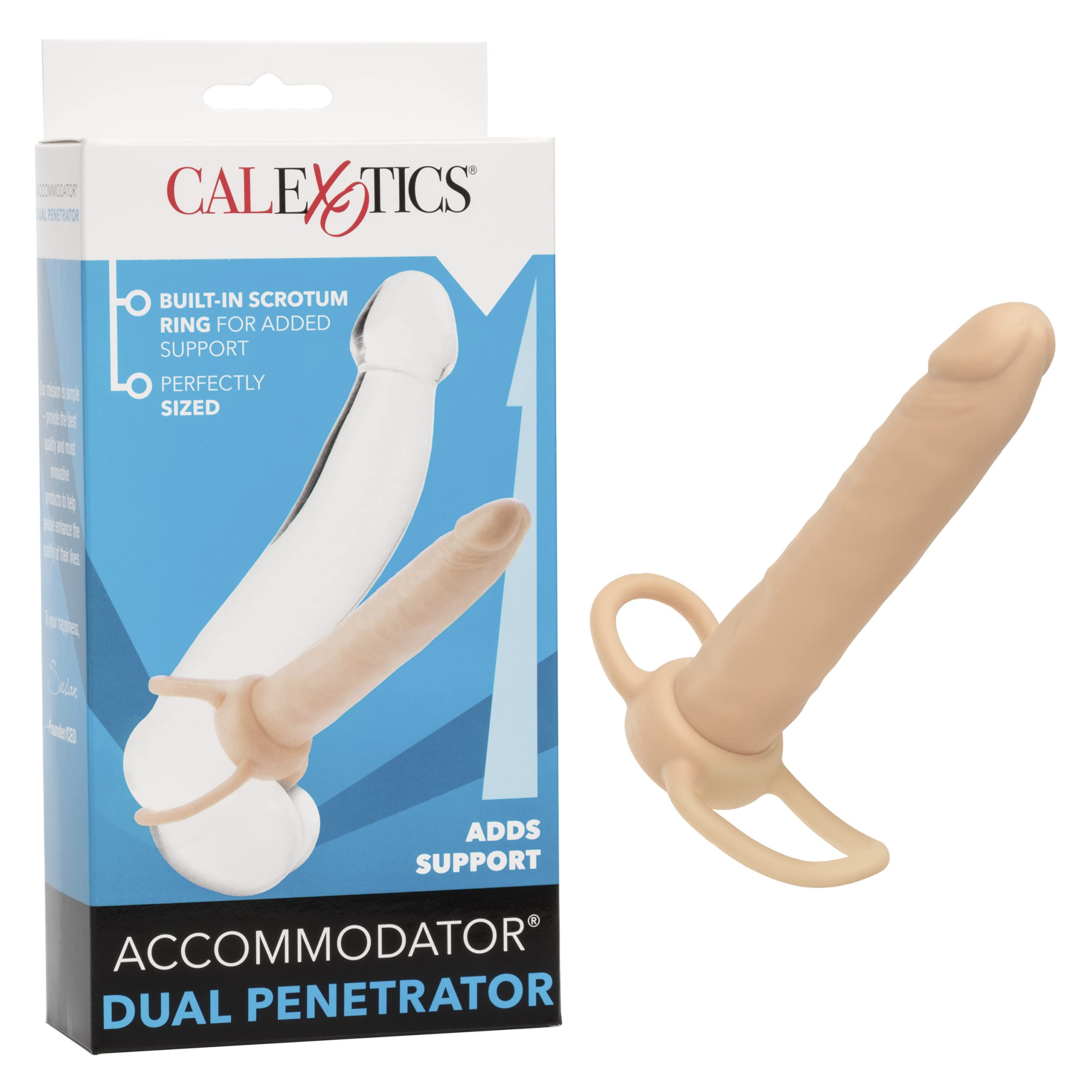 Calexotics Novelties Accommodator Dual Penetrator, Ivory