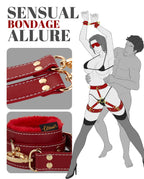 UTIMI Sex Bondage BDSM Kit Restraints 6PCS Sets with Adjustable Handcuffs Ankle Cuff Thigh Cuffs Blindfold Cross Strap Waist Str