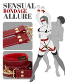 UTIMI Sex Bondage BDSM Kit Restraints 6PCS Sets with Adjustable Handcuffs Ankle Cuff Thigh Cuffs Blindfold Cross Strap Waist Str