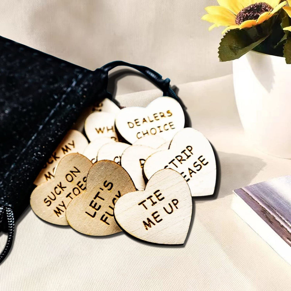 20Pcs Funny Tokens Sex,Date Night Activity Tokens Funny Wooden Couples Date Night Activity Token Romantic Funny Sex Token Gift V