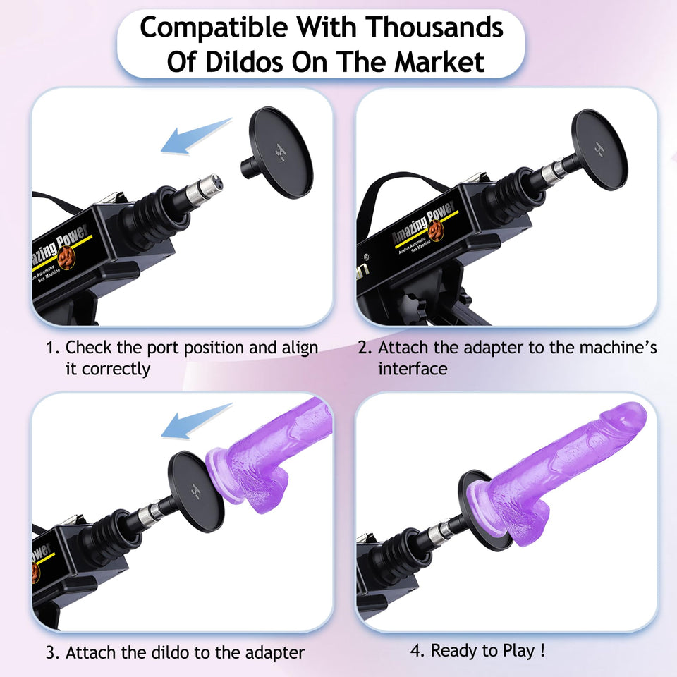 Sex Machine Fuck Machine with 3XLR Connector,Dildo Machine with Realistic Dildo, Love Machine Sex Toys 7 Attachments with Suctio