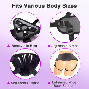 ASNOKNAE Adjustable Strap On Harness, Wearable Strapless Pegging Harness for Couples, Adult Sex Toy with Added Wide Back Strap f