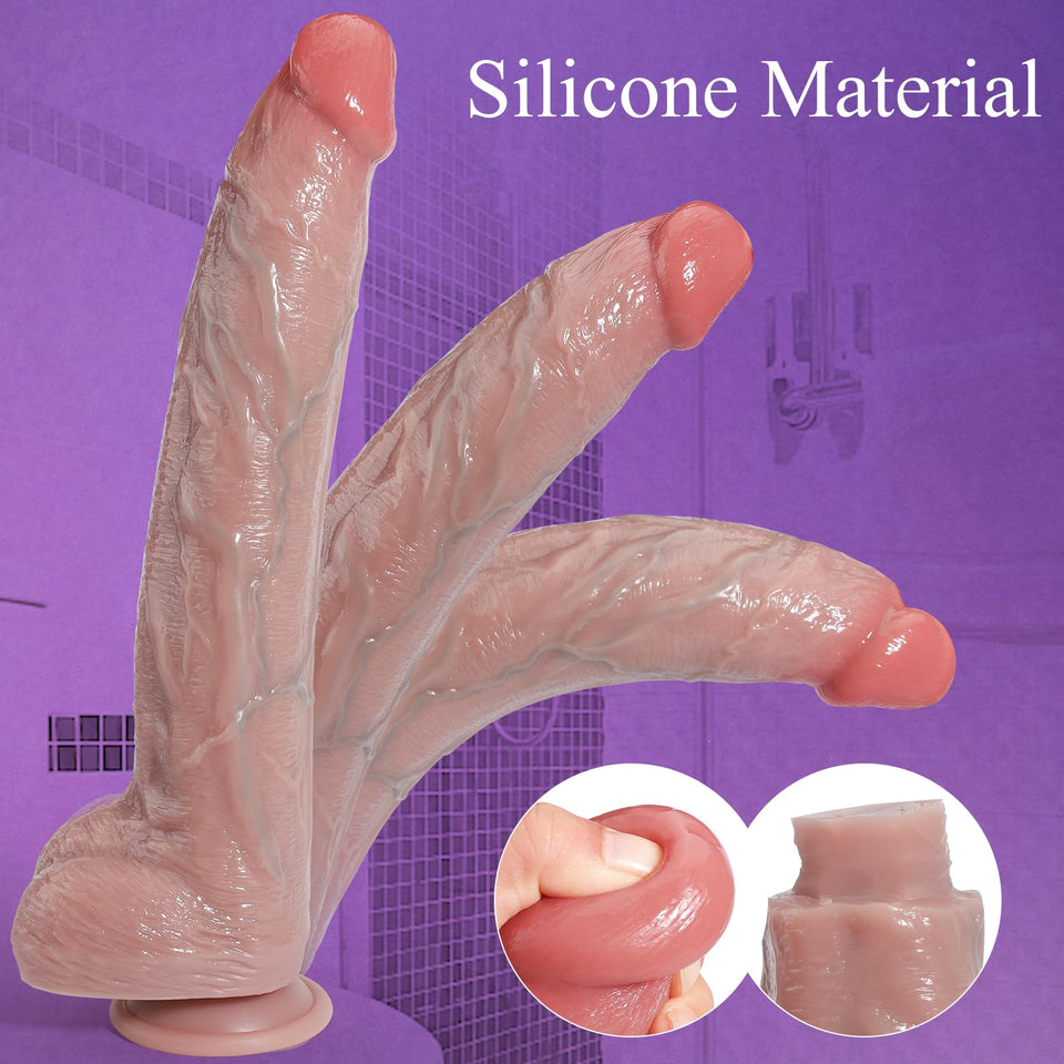 12.8 '' Huge Thick Dildos with Small Glans, Dual-Layer Silicone Big Dildo with Suction Cup for Hands-Free Play, Dildo for Anal P