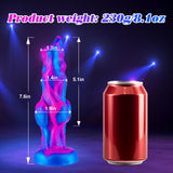 7 Inch Small Colorful Wolf Knotted Dildo Fantasy with Suction Cup, 6 '' Liquid Silicone Cute Alien Dog Knot Dildo for Beginner G