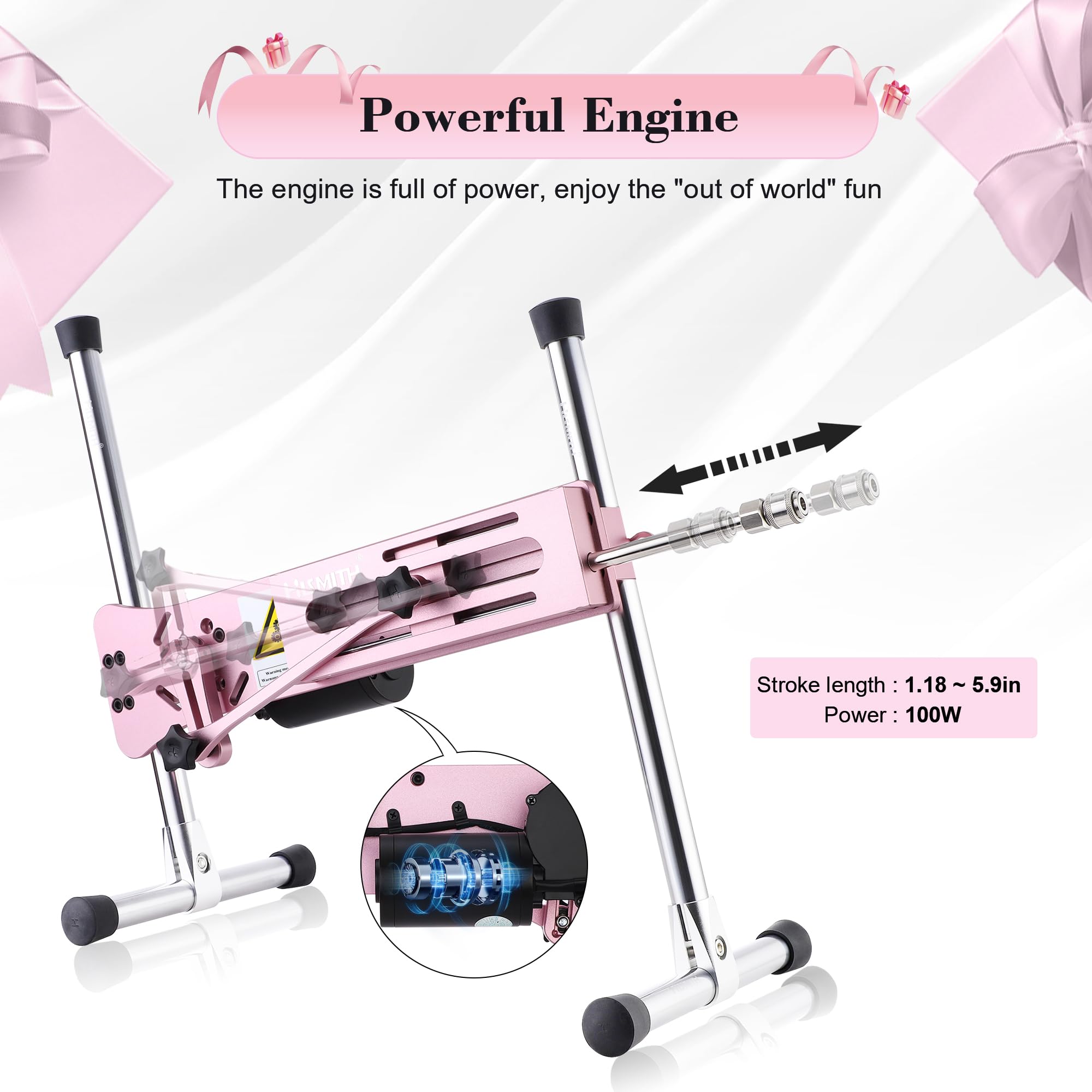 Hismith 100W Premium Sex Machine, APP Controlled Sex Machine with KlicLok System, Love Machine Gift Packaging for Anniversaries,