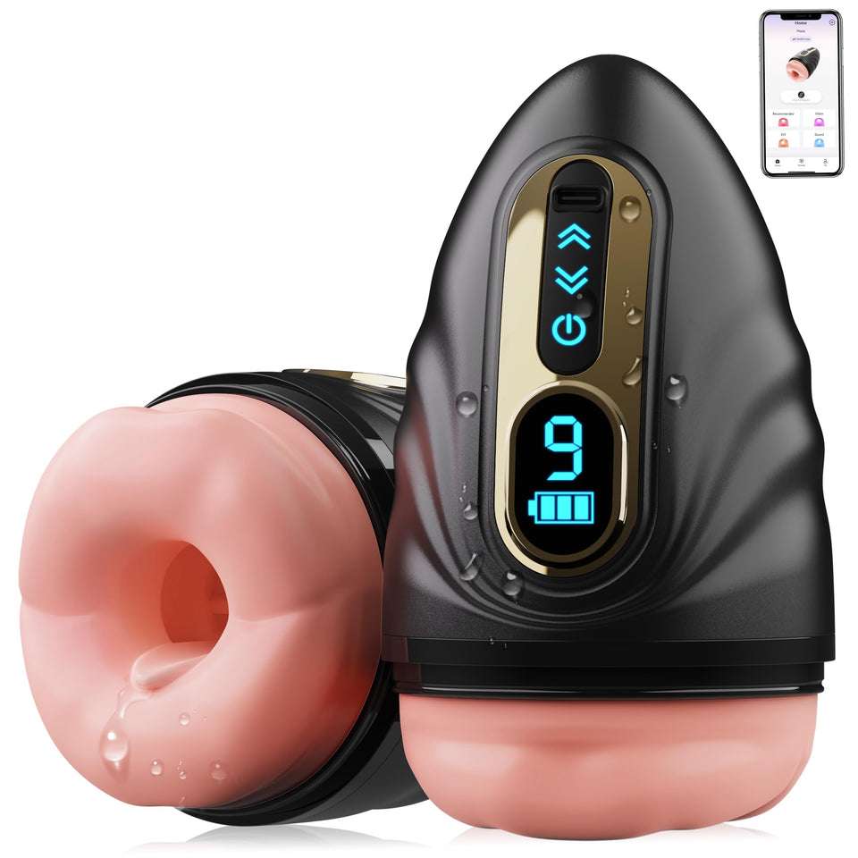 SYDOWARDAL Male Sex Toy for Men - Male Masturbator Penis Trainer Adult Toys, APP Control Sex Toys for Men, Mouth-Wrapped Men 's