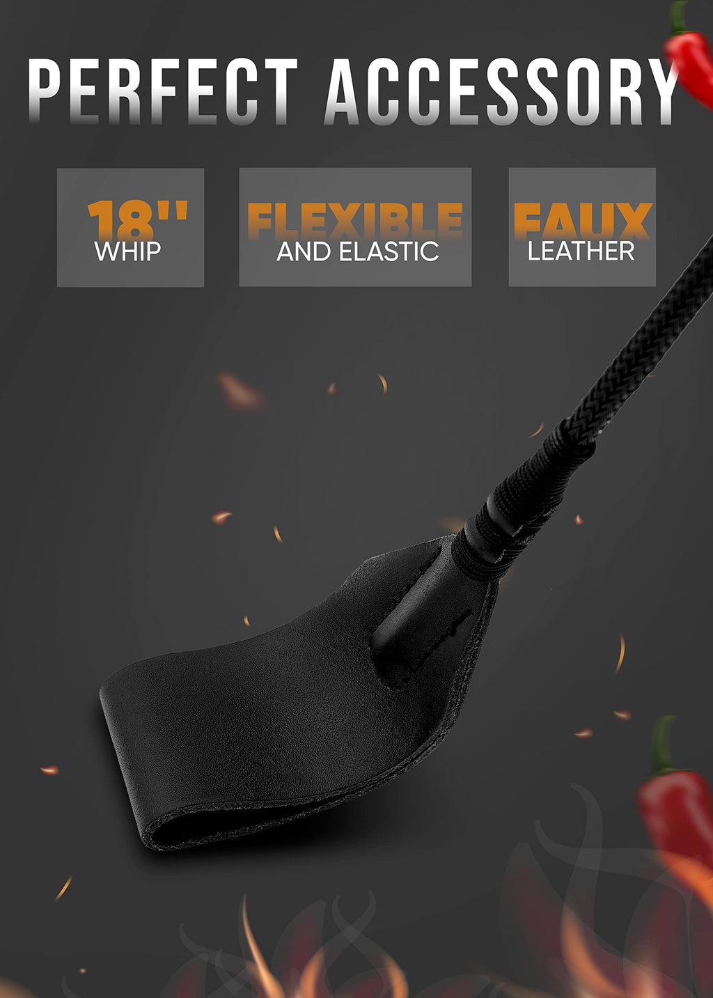 MALINERO 2-in-1 BDSM Sex Set Flogger Sex Crop Adult Crop Spanking Sex Whip Play Sex Floggers Whips and Crops Sex Paddles for Spa